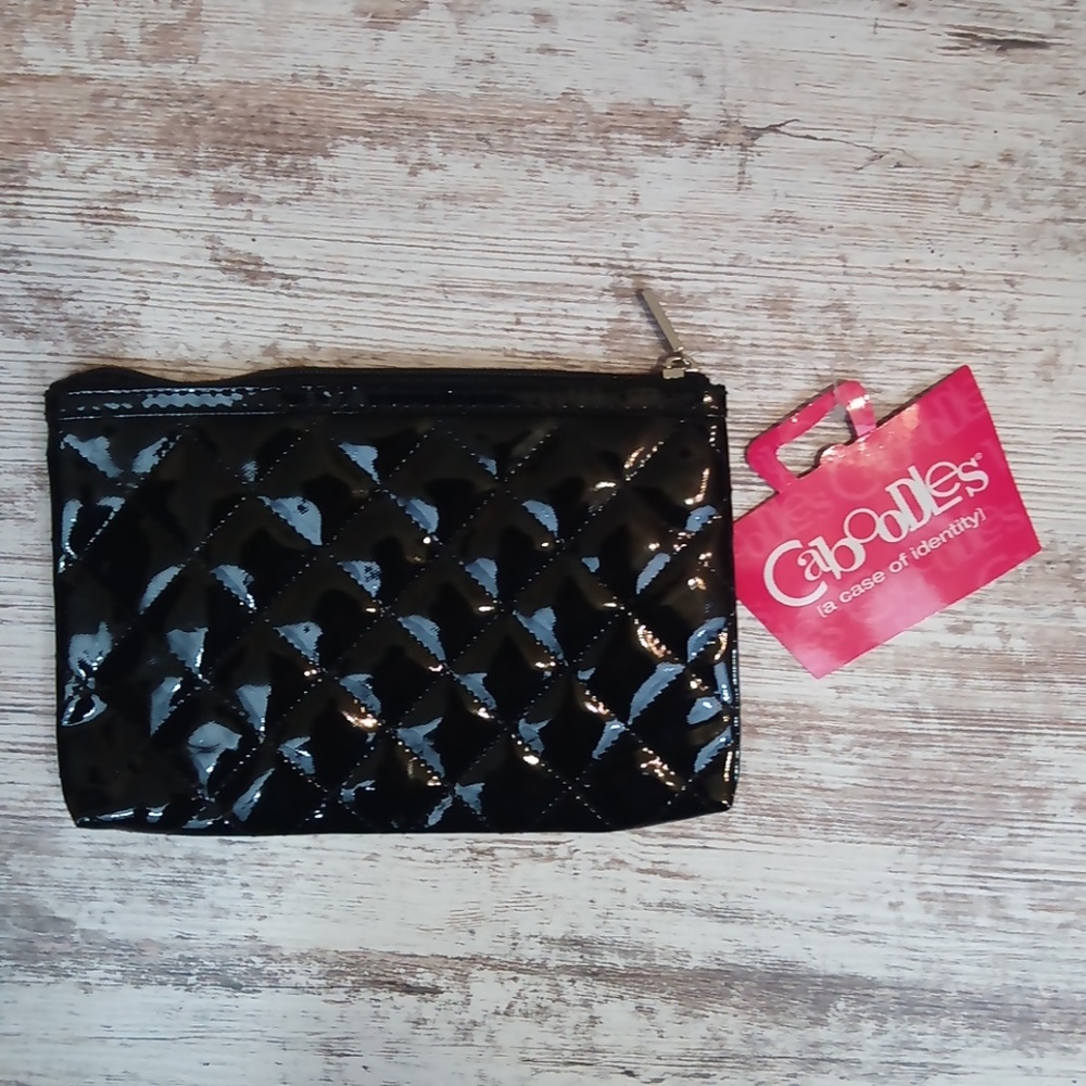 Caboodles Black Clutch Cosmetic Bag Pouch NWT